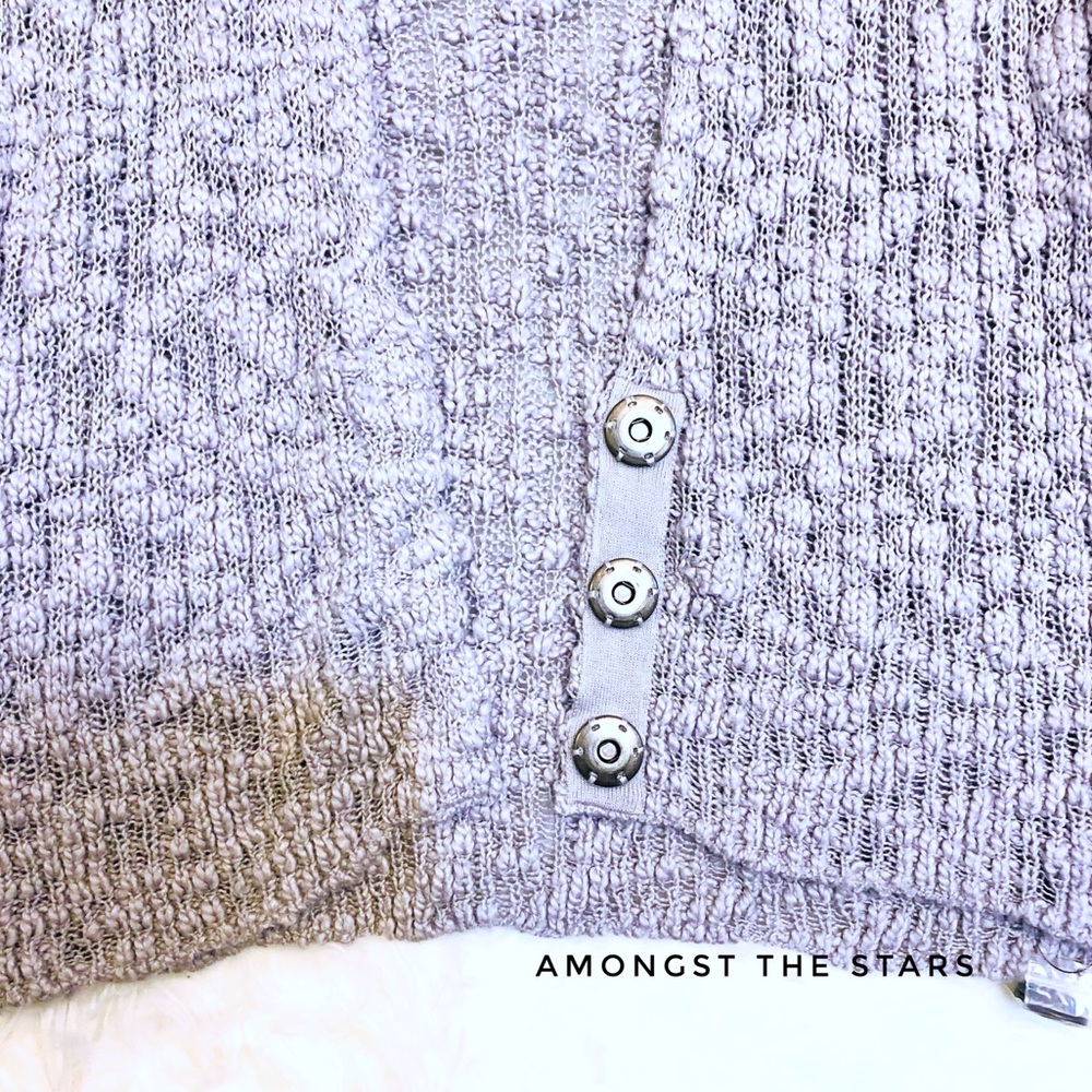 Free People Fun Times Grey Chunky Cardigan - Picture 7 of 8